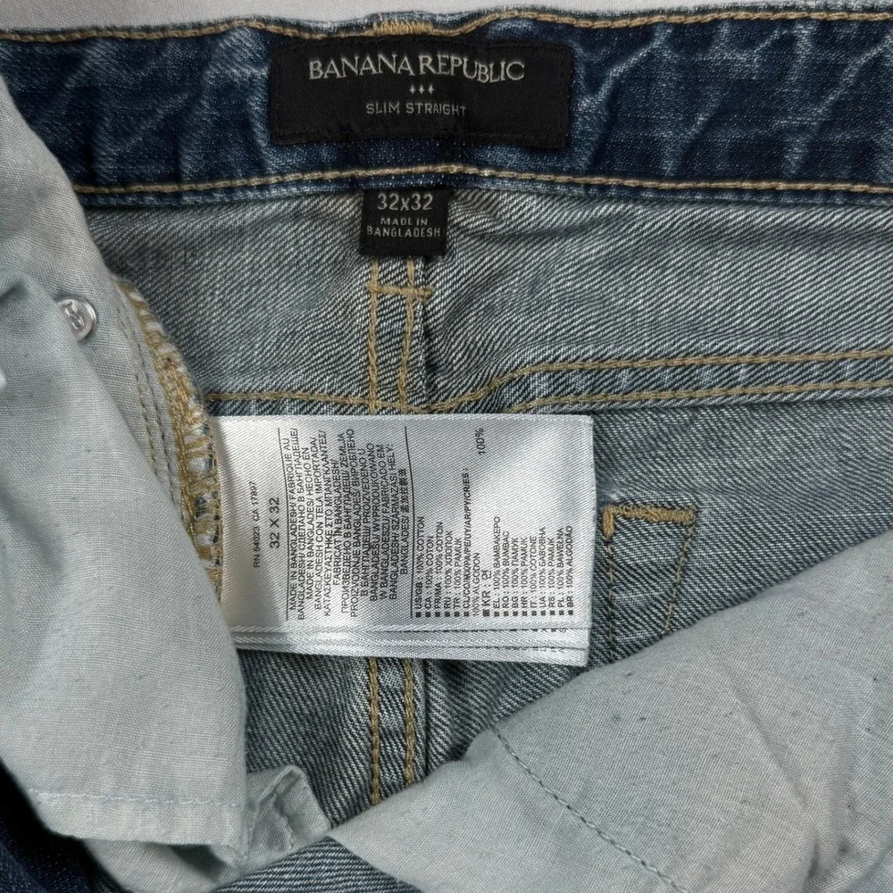 Banana Republic Slim Straight Jeans Medium Wash Denim 100% Cotton Mens 32x32